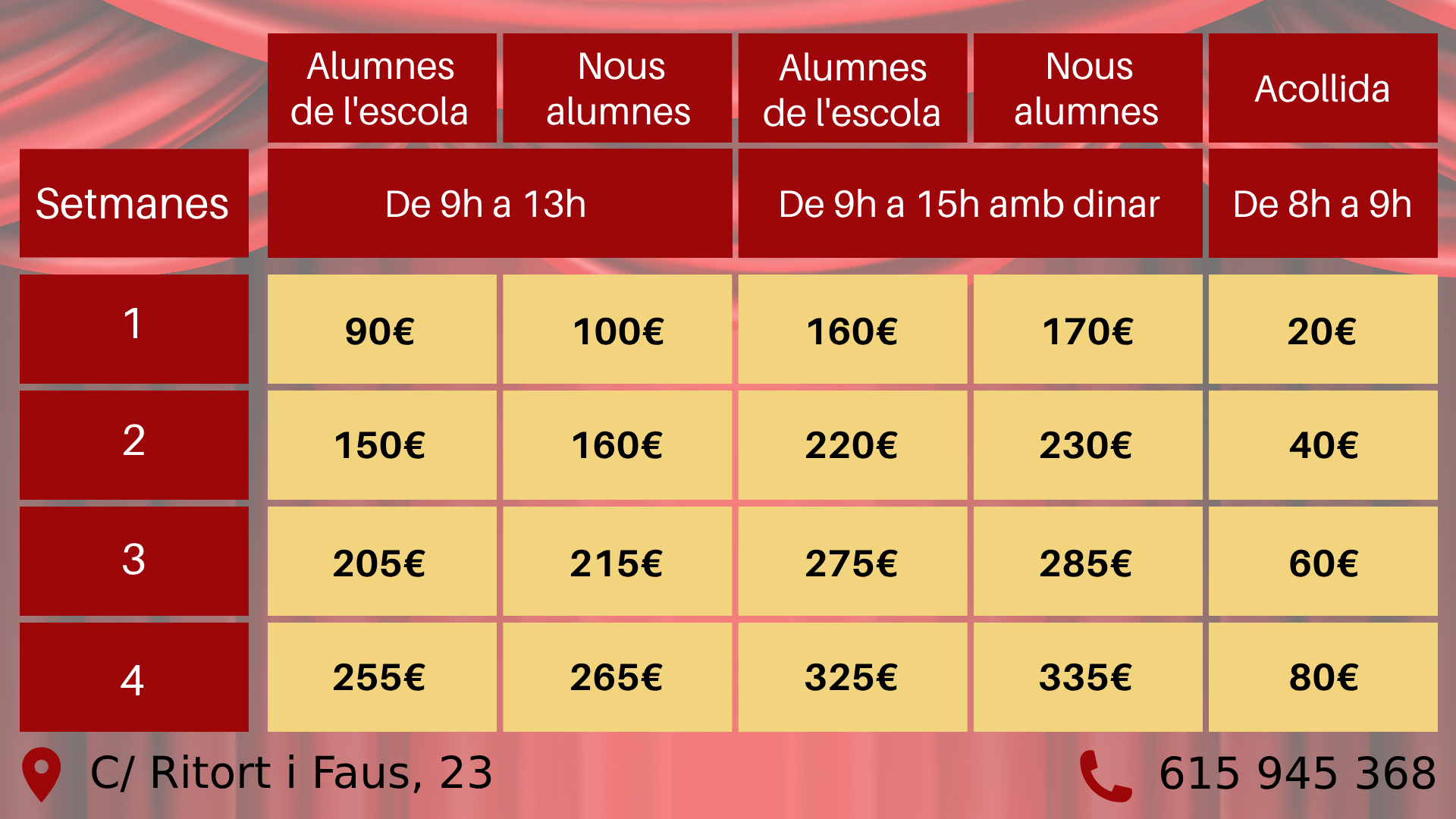 Precios casal